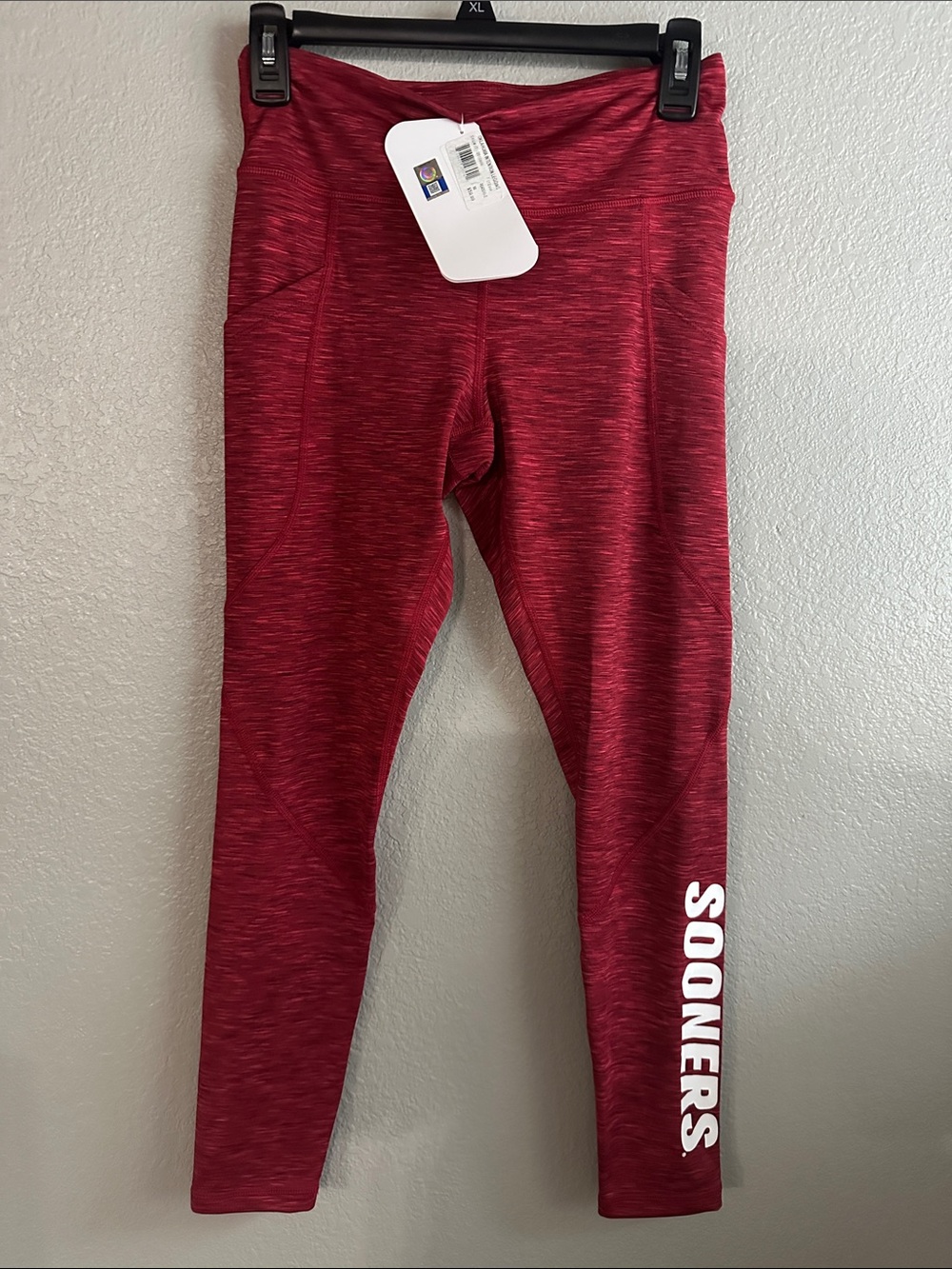 Sooners Women's Marled Red Athletic Leggings
